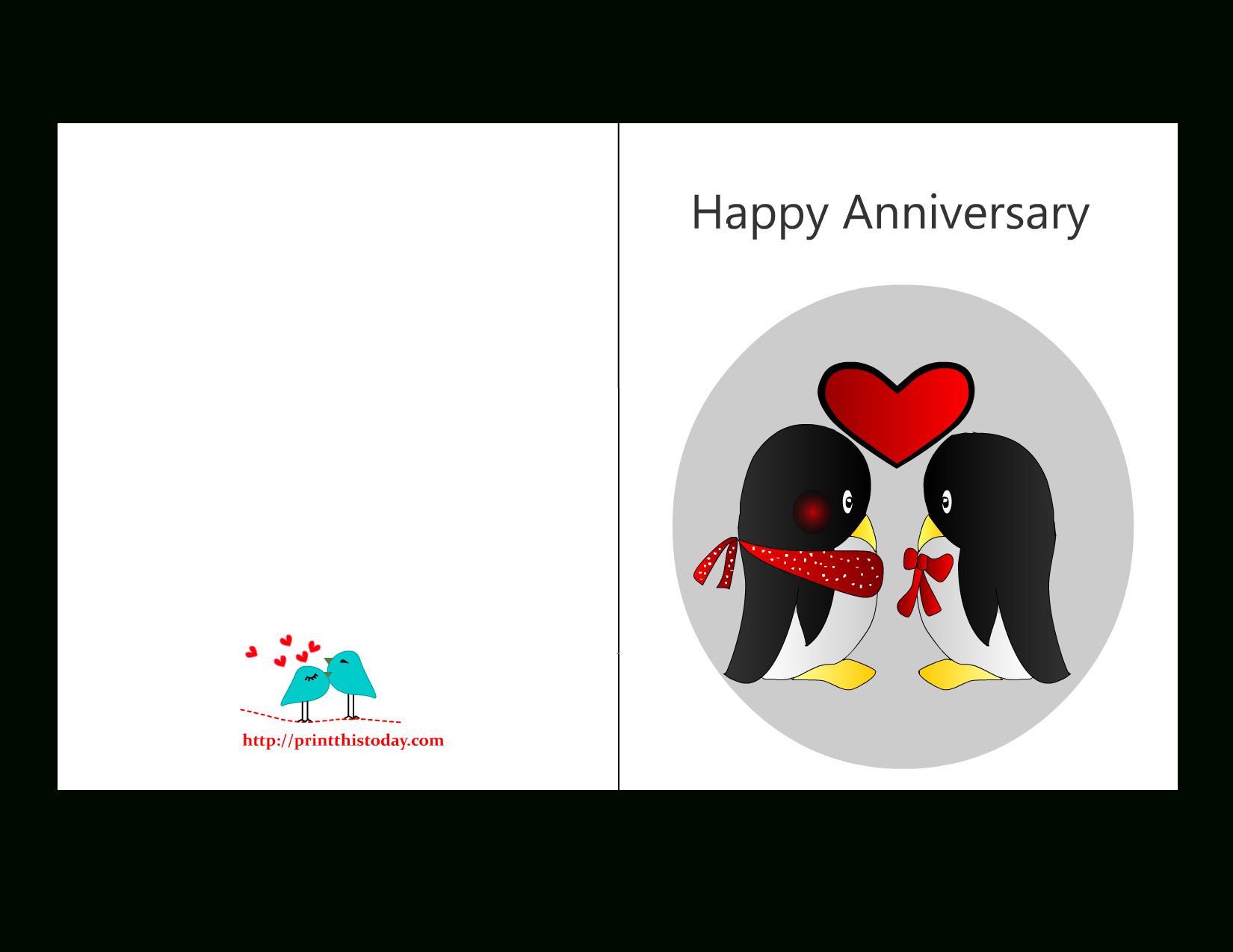 Accomplished Printable Anniversary Cards Free Online With Word Anniversary Card Template