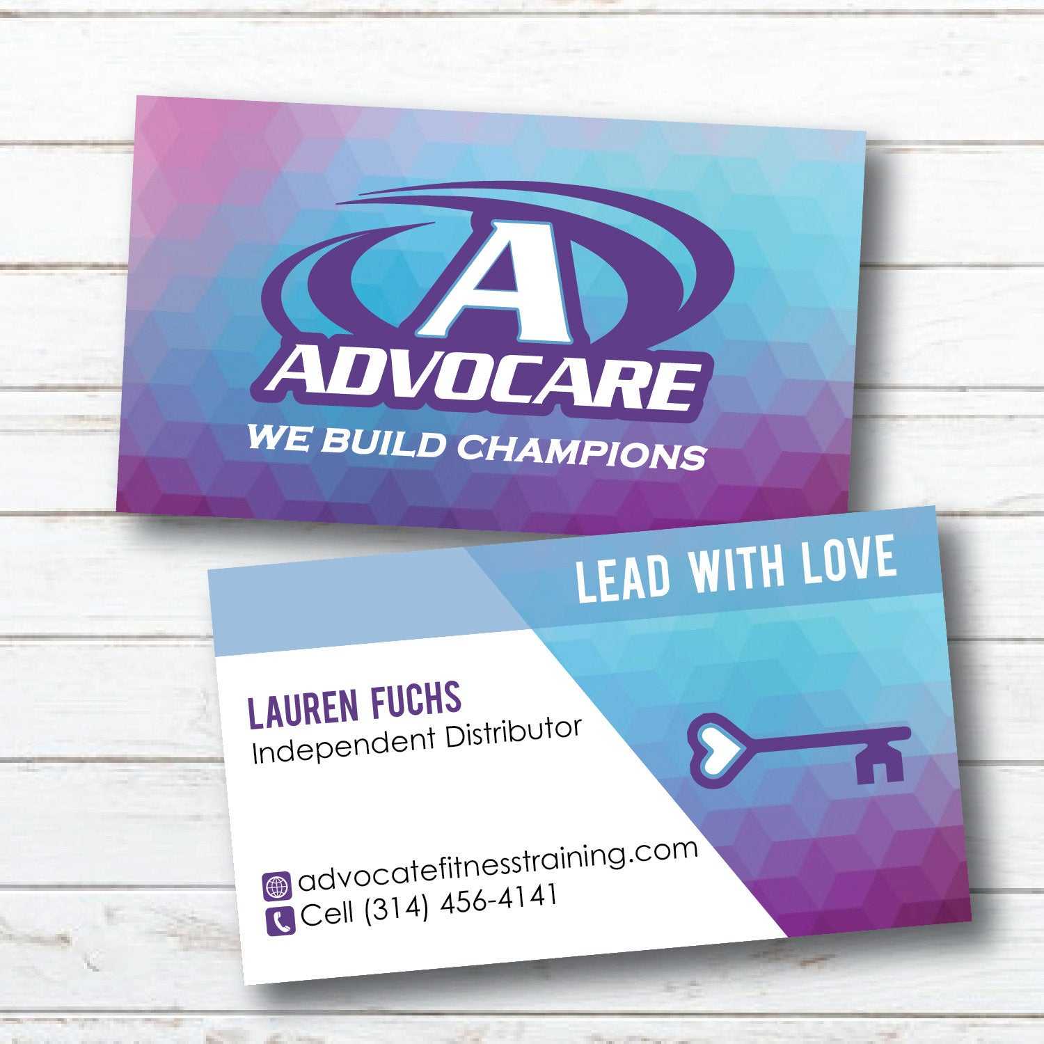 Advocare Business Card | Geometric | Purple Blue | Lead With Love | Digital  File Only | Read Description Before Buying Throughout Advocare Business Card Template