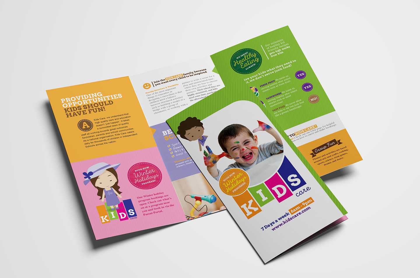 After School Care Tri Fold Brochure Template In Psd, Ai In Tri Fold School Brochure Template