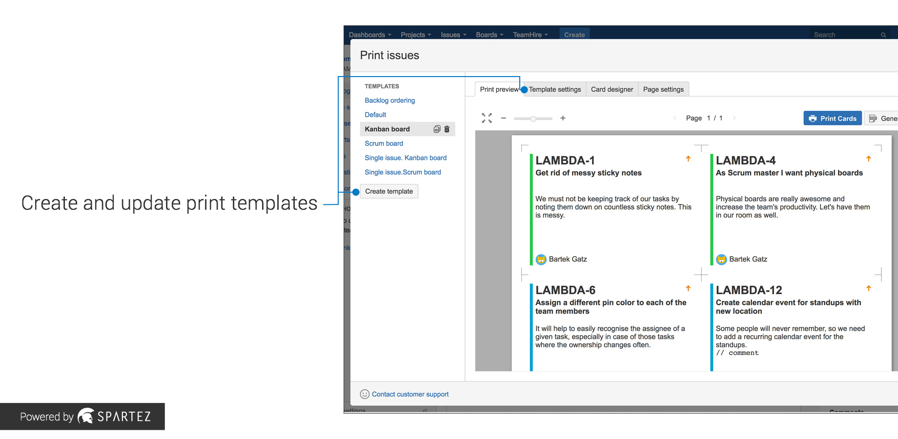 Agile Cards - Print Issues From Jira | Atlassian Marketplace For Agile Story Card Template