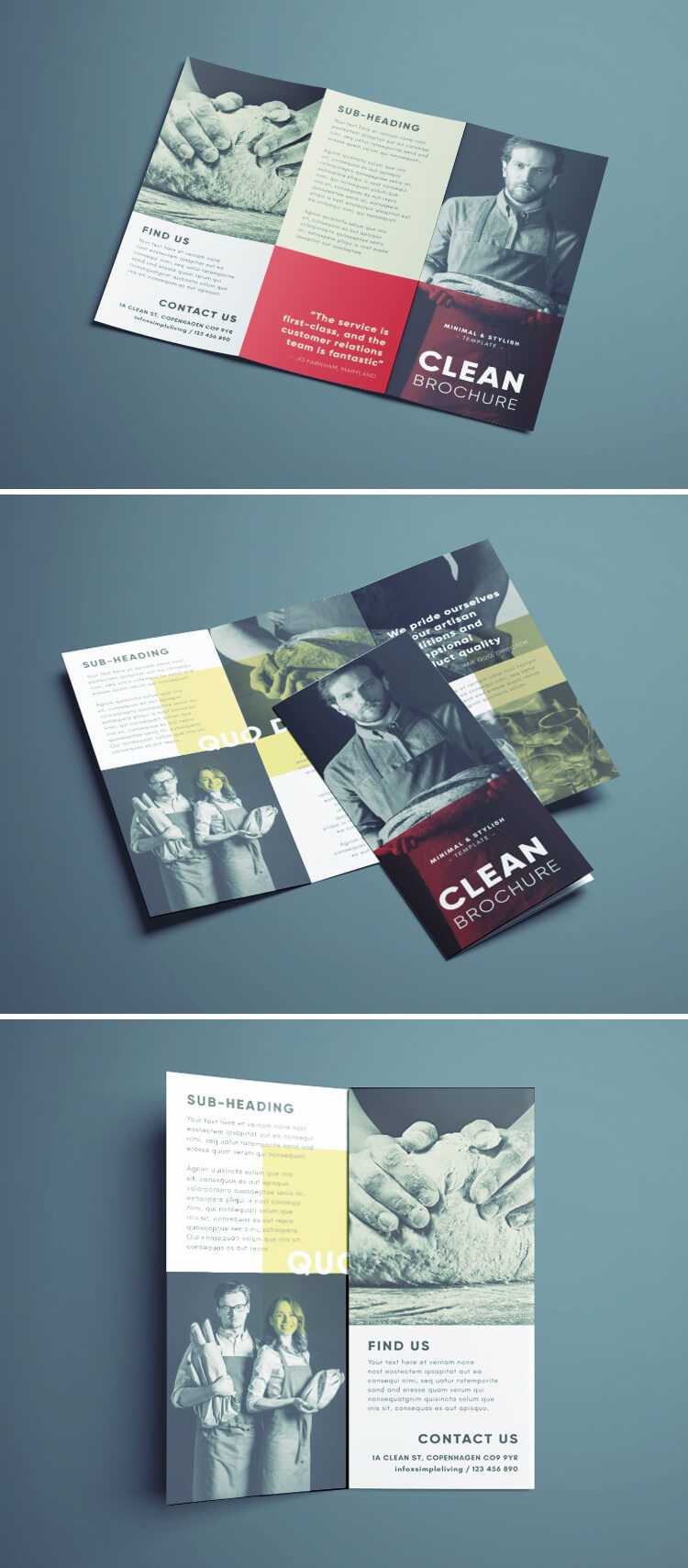Amazing Clean Trifold Brochure Template | Free Download With Regard To Cleaning Brochure Templates Free
