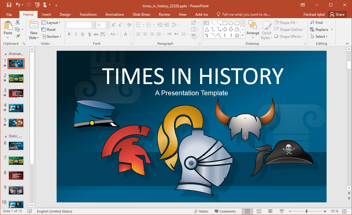 Animated History Powerpoint Template In Powerpoint Replace Template