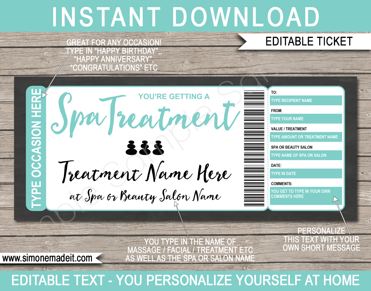 Any Occasion Spa Gift Vouchers – Colors Inside Massage Gift Certificate Template Free Download