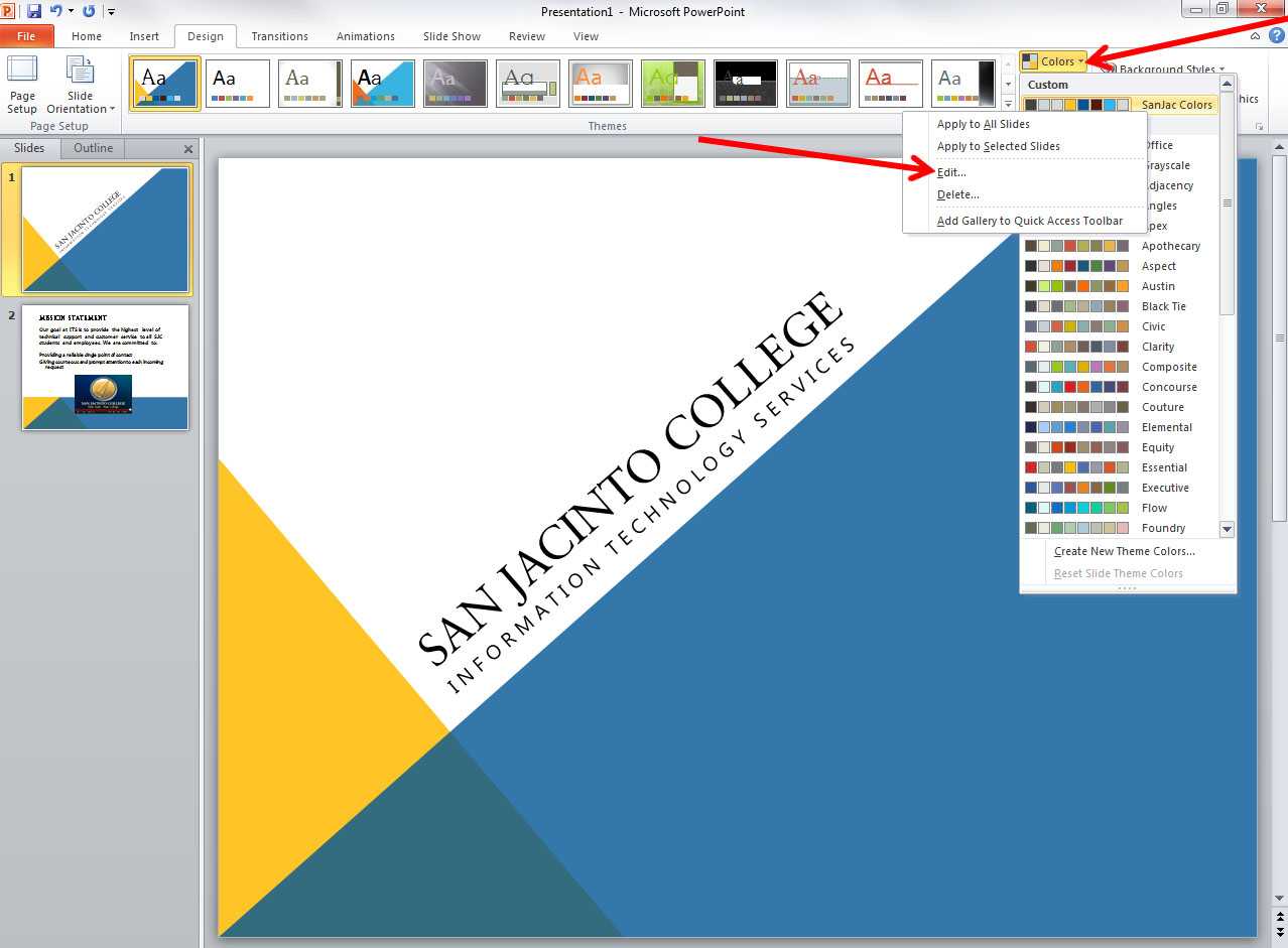 Applying And Modifying Themes In Powerpoint 2010 Throughout Change Template In Powerpoint
