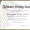 Arizona Defensive Driving Schoolimprov with Safe Driving Certificate Template