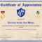 Army Certificate Of Appreciation Template regarding Army Certificate Of Appreciation Template