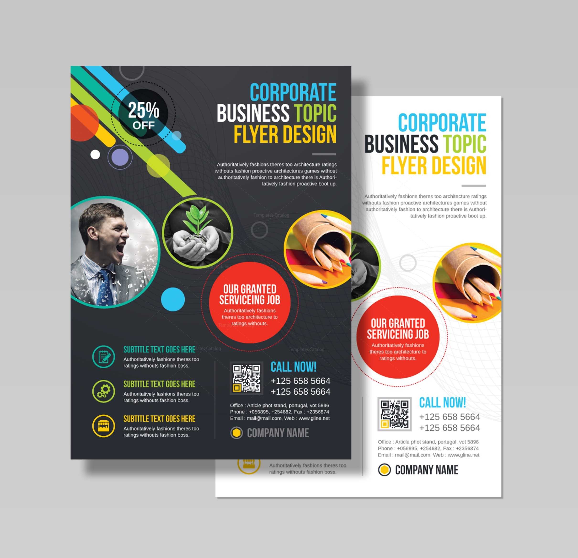 Athena Professional Business Flyer Design Template Within Professional Brochure Design Templates