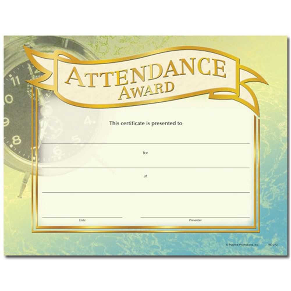 Attendance Award Gold Foil Stamped Certificates – Pack Of 25 With Perfect Attendance Certificate Free Template