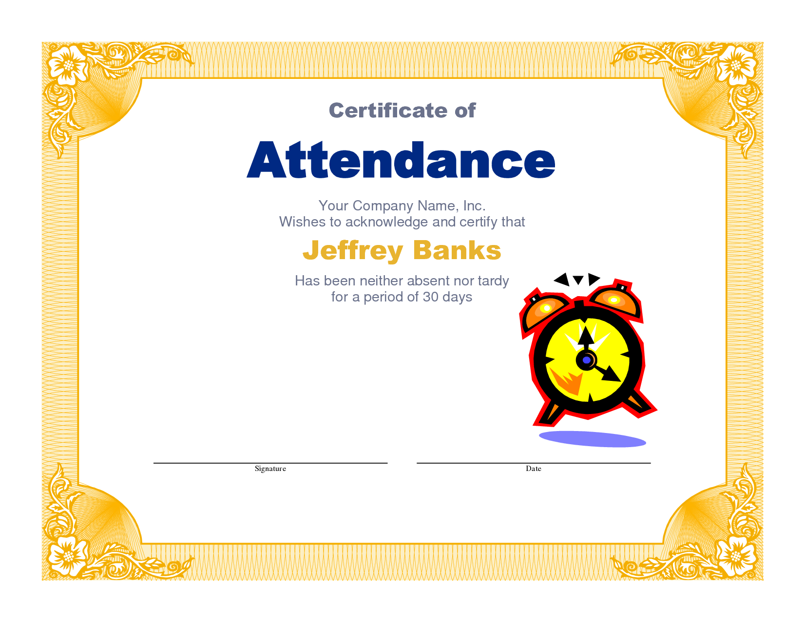 Attendance Clipart Participation Student, Attendance Inside Perfect Attendance Certificate Free Template