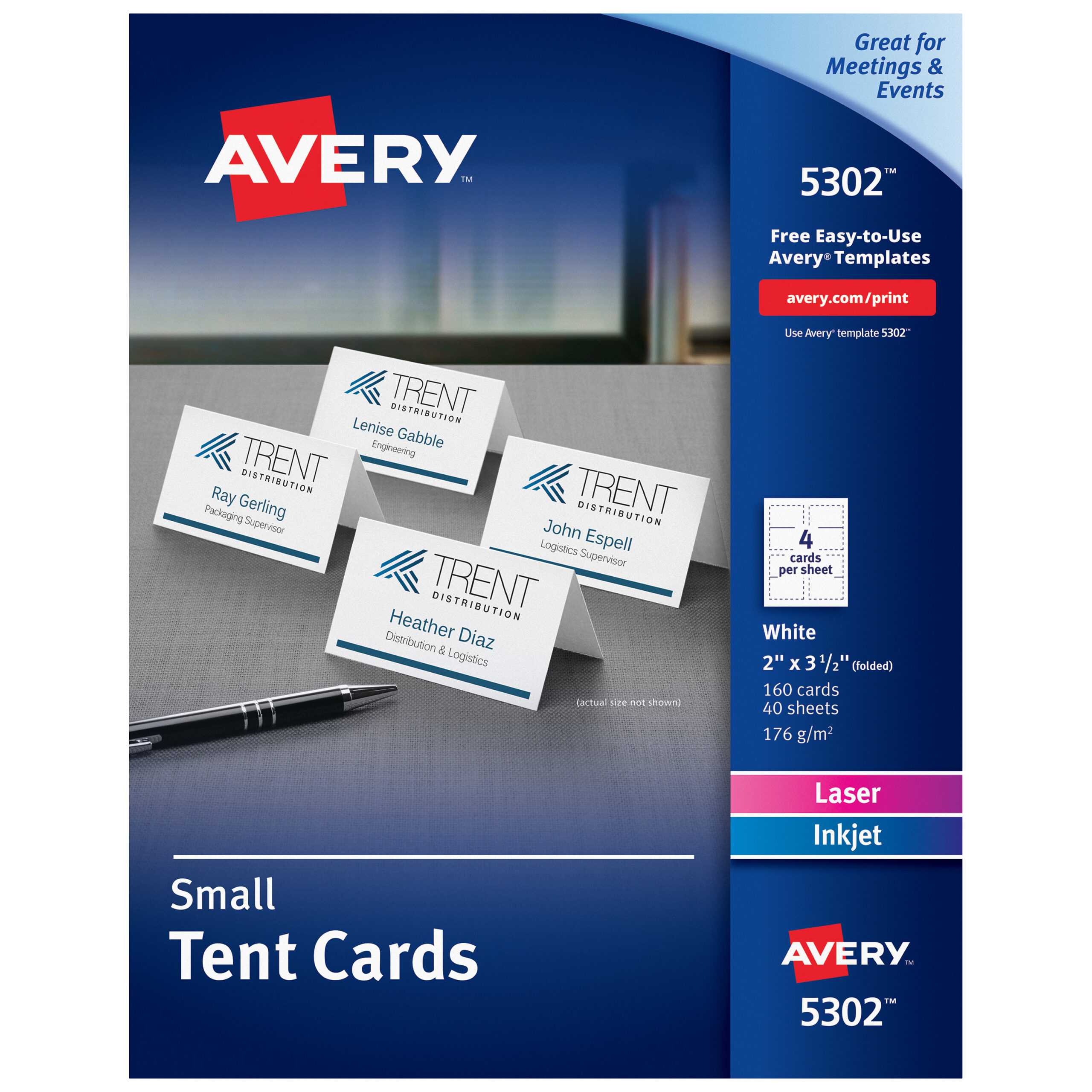 Avery Place Cards, Two Sided Printing, 2" X 3 1/2", 160 Cards (5302) –  Walmart Regarding Frequent Diner Card Template