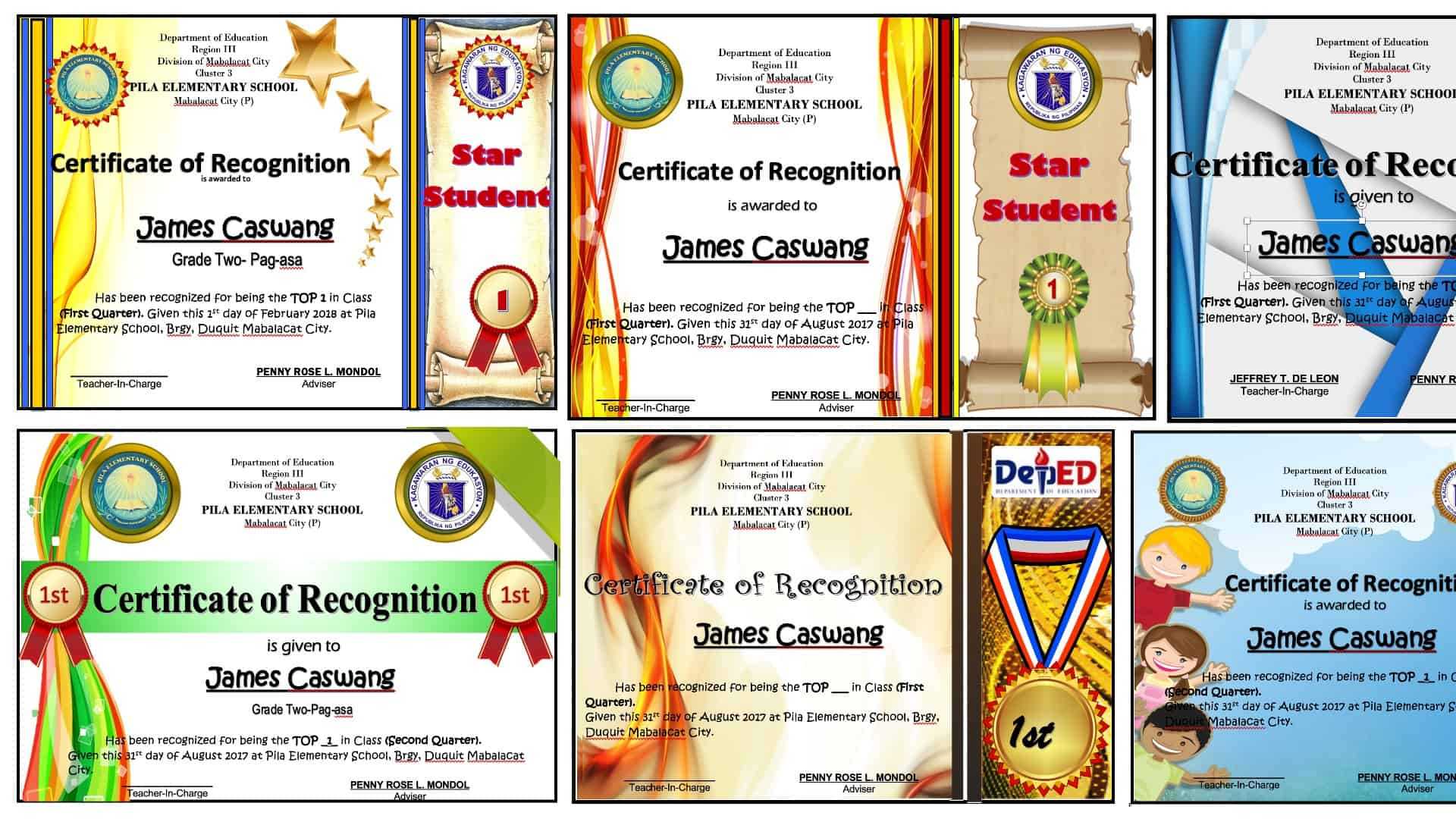 Award Certificates" Editable And Ready For Printing Within Classroom Certificates Templates