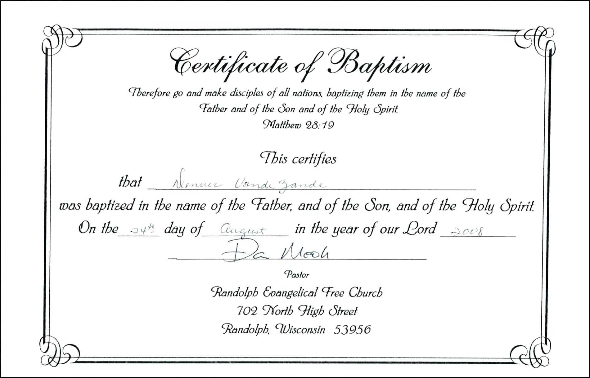 Baptism Certificate Template Word – Heartwork Within Baptism Certificate Template Download