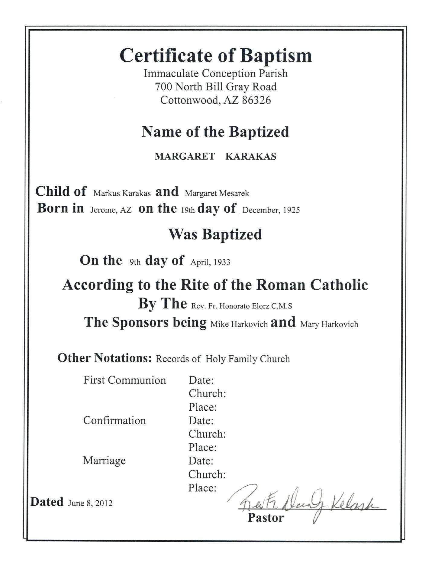 Baptism Class Certificate Template Free Printable Godparent Intended For Roman Catholic Baptism Certificate Template