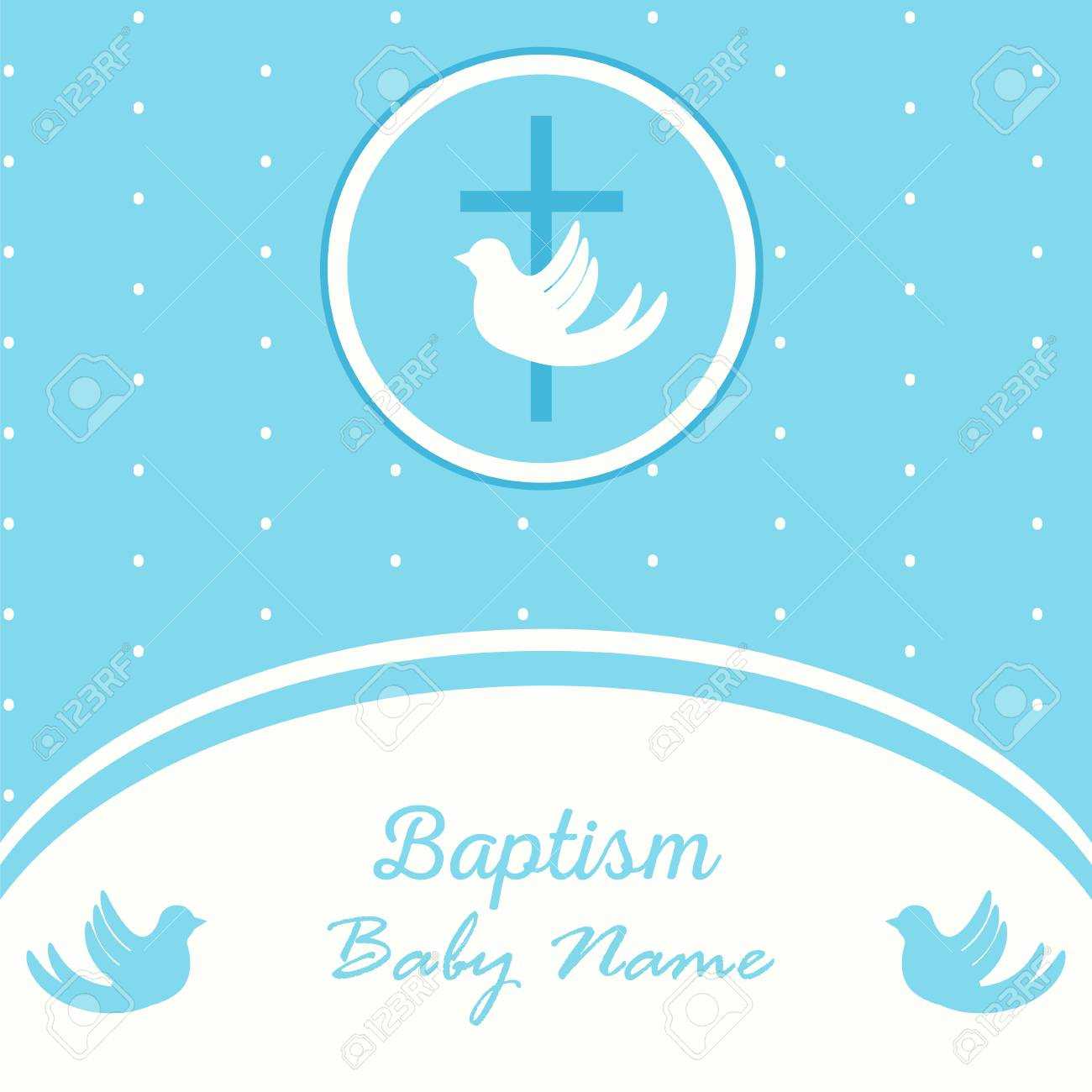 Baptism Invitation Card Template. Stock Vector Illustration For.. In Baptism Invitation Card Template