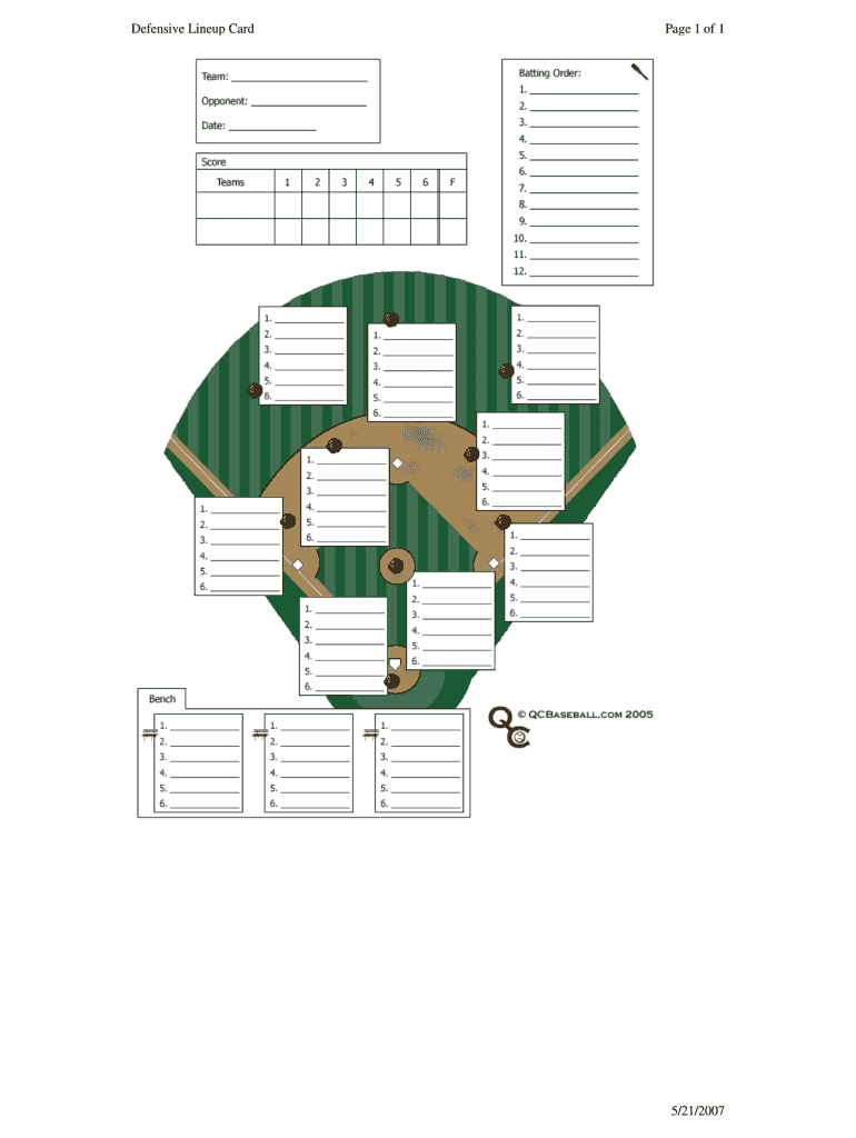 Baseball Lineup Template Fillable – Fill Online, Printable Intended For Baseball Lineup Card Template