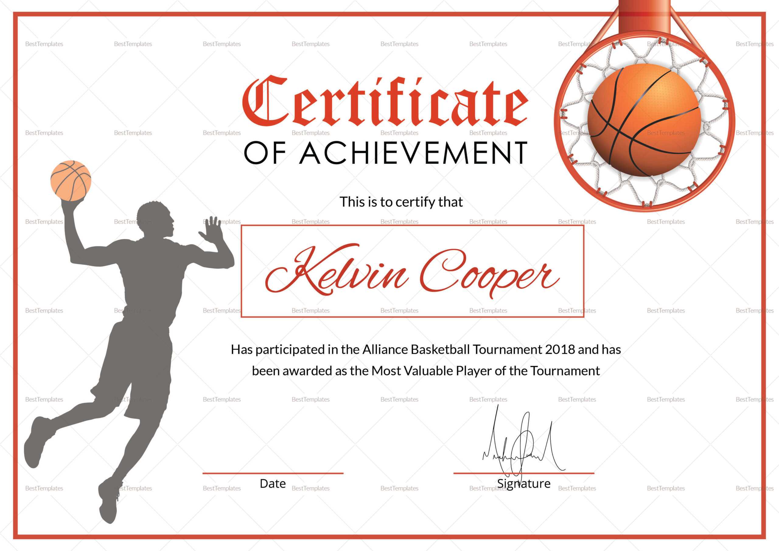 Basketball Award Certificate - Karan.ald2014 In Sports Award Certificate Template Word