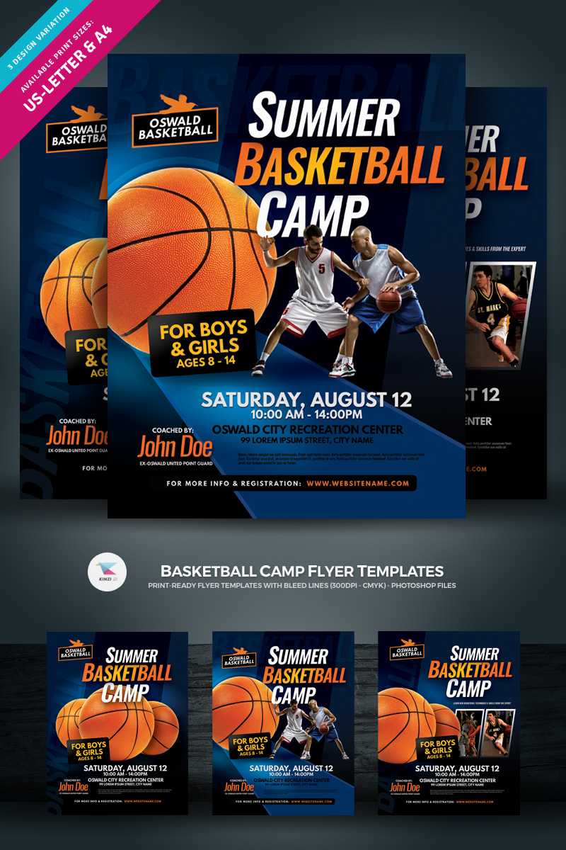 Basketball Camp Flyer Corporate Identity Template Regarding Basketball Camp Certificate Template