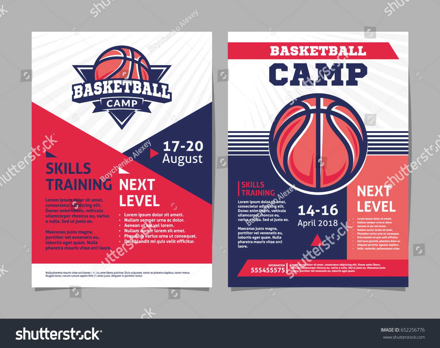 Basketball Camp Posters Flyer Basketball Ball Stock Vector with regard to Basketball Camp Brochure Template