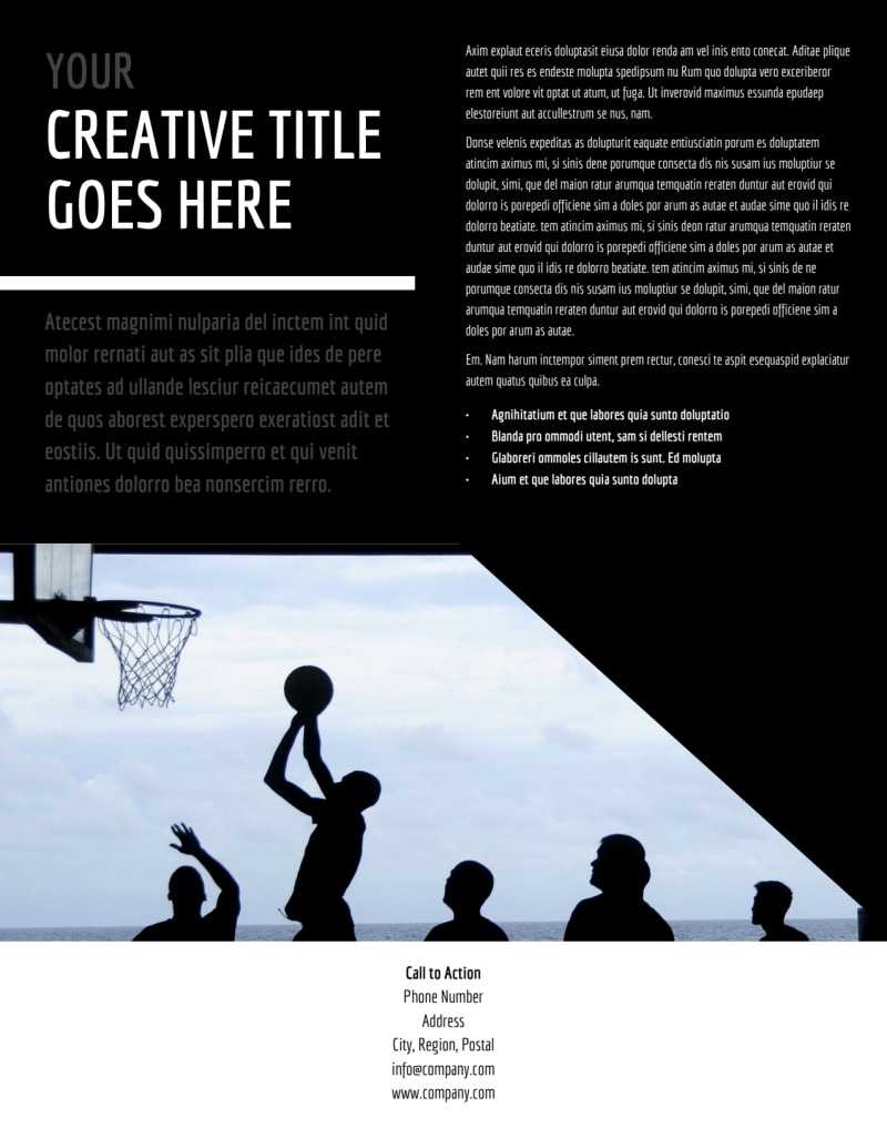 Basketball Sports Camp Flyer Template Pertaining To Basketball Camp Brochure Template