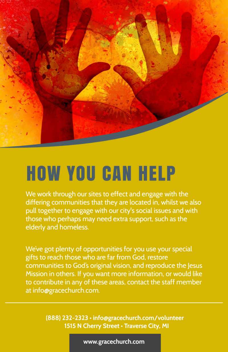 Be A Volunteer Church Flyer Template With Volunteer Brochure Template