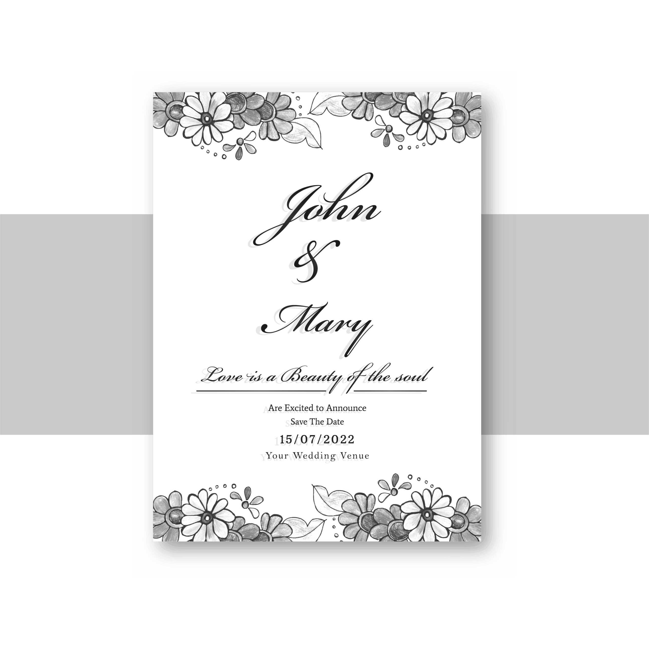 Beautiful Wedding Invitation Card Template With Decorative With Regard To Invitation Cards Templates For Marriage