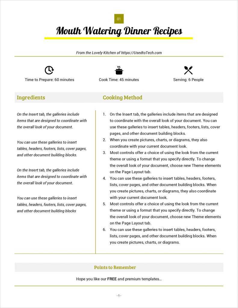 Best Looking Full Page Recipe Card In Microsoft Word – Used Throughout Microsoft Word Recipe Card Template