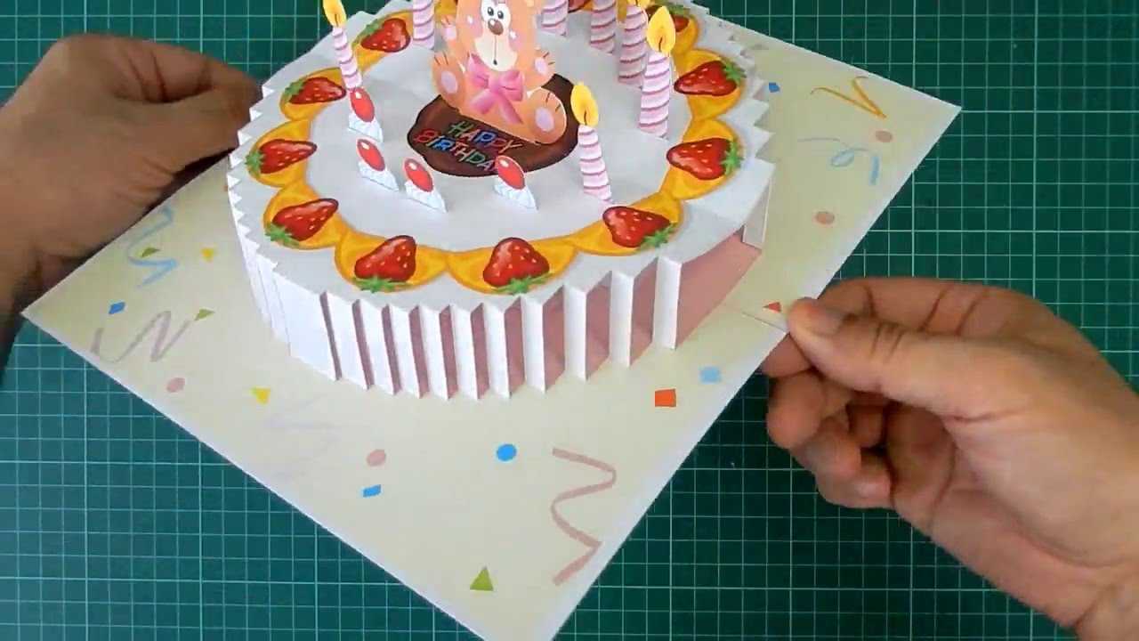 Birthday Cake Pop Up Card Tutorial Throughout Happy Birthday Pop Up Card Free Template