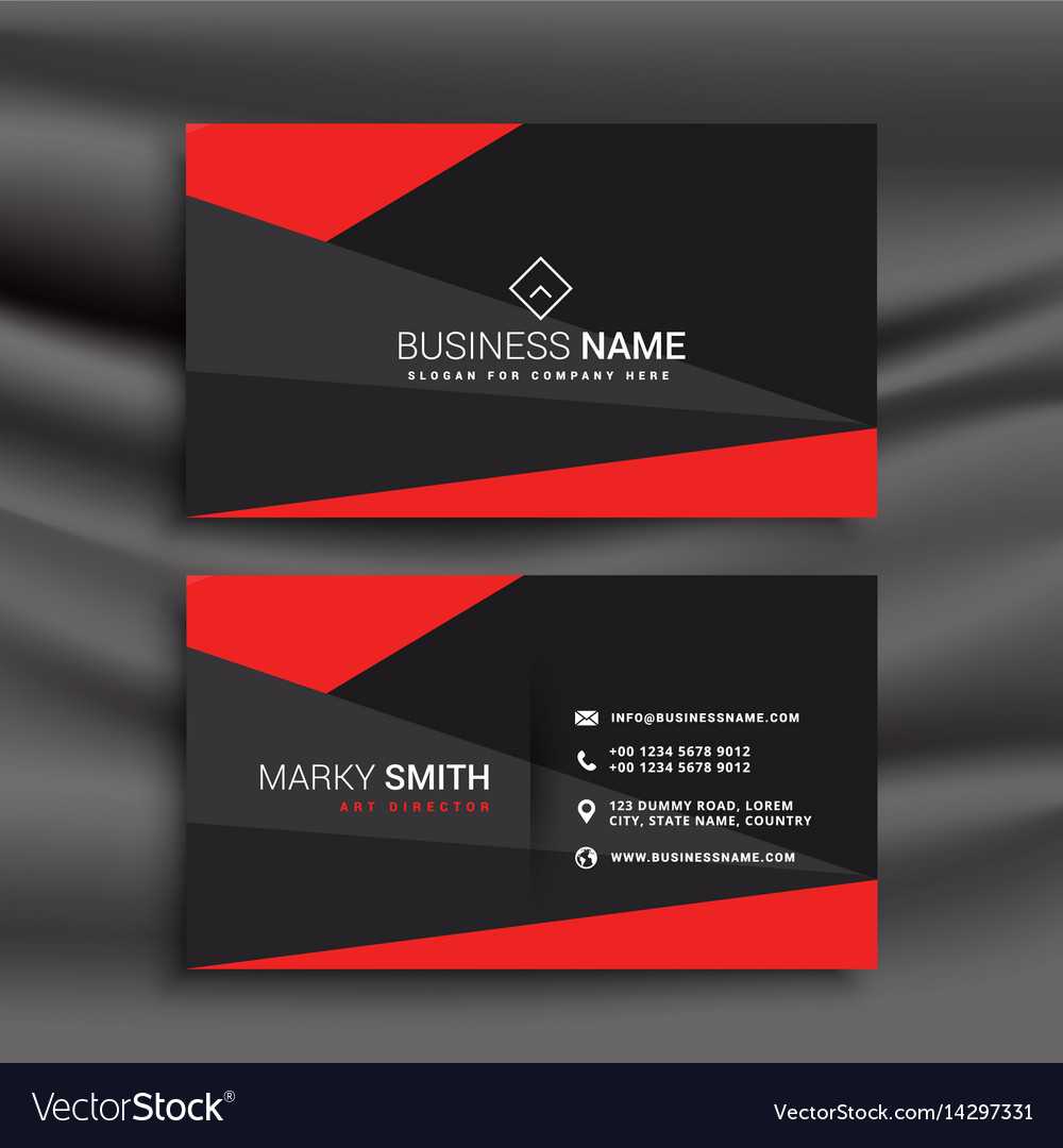 Black And Red Business Card Template With in Visiting Card Illustrator Templates Download