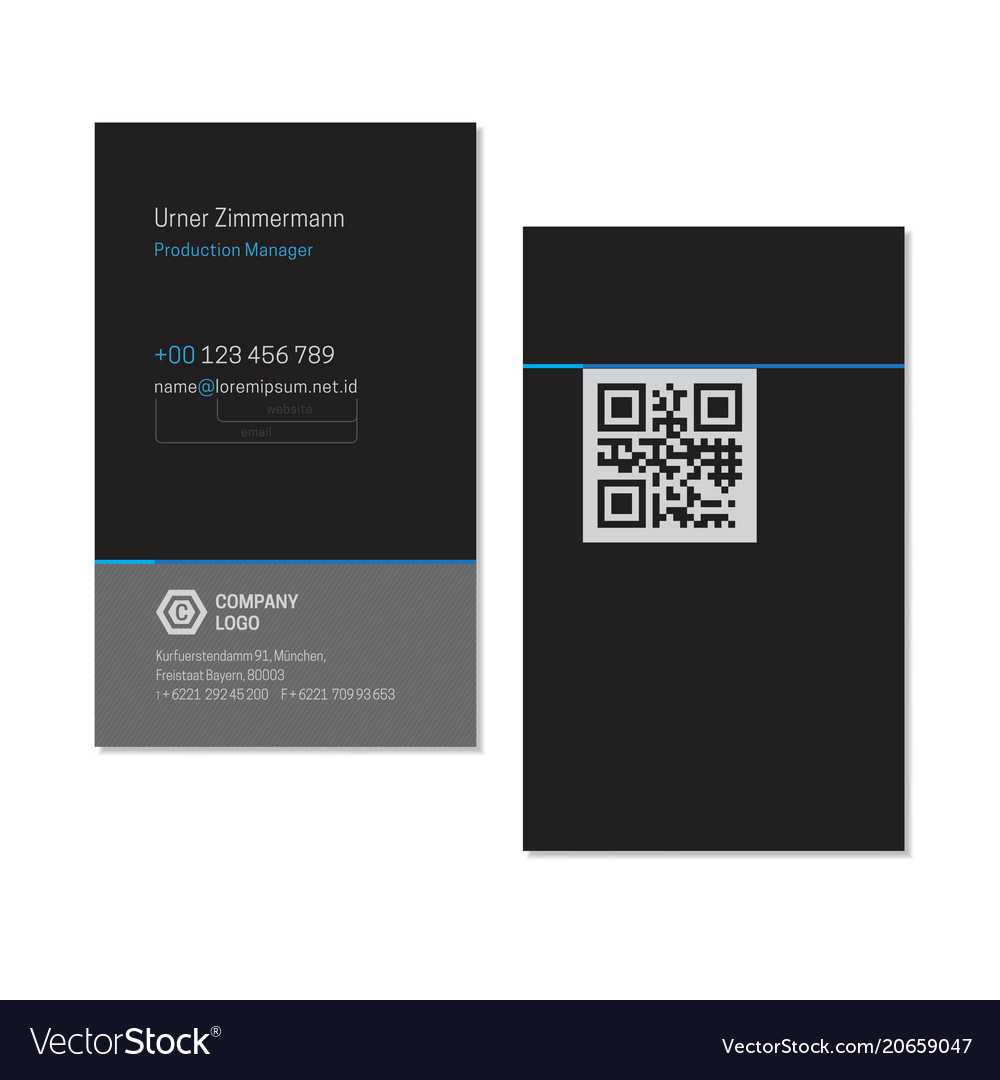 Black Elegant Name Card Template With Qr Code With Qr Code Business Card Template