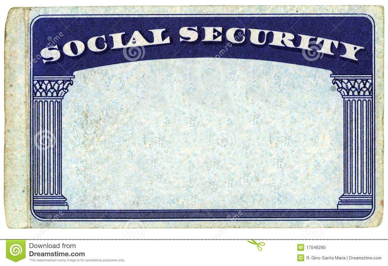 Blank American Social Security Card Stock Photo – Image Of Inside Fake Social Security Card Template Download