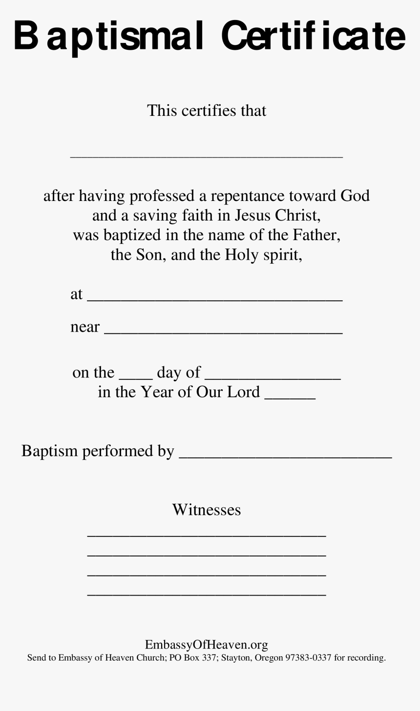 Blank Baptism Certificate Sample Main Image – Modern Control For Baptism Certificate Template Download