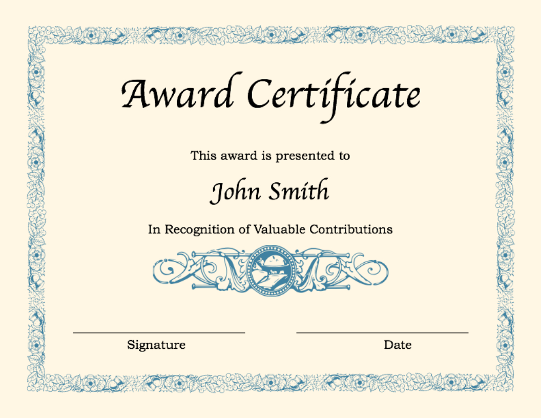 Blank Certificate For Word | Templates At For Microsoft Word Award Certificate Template