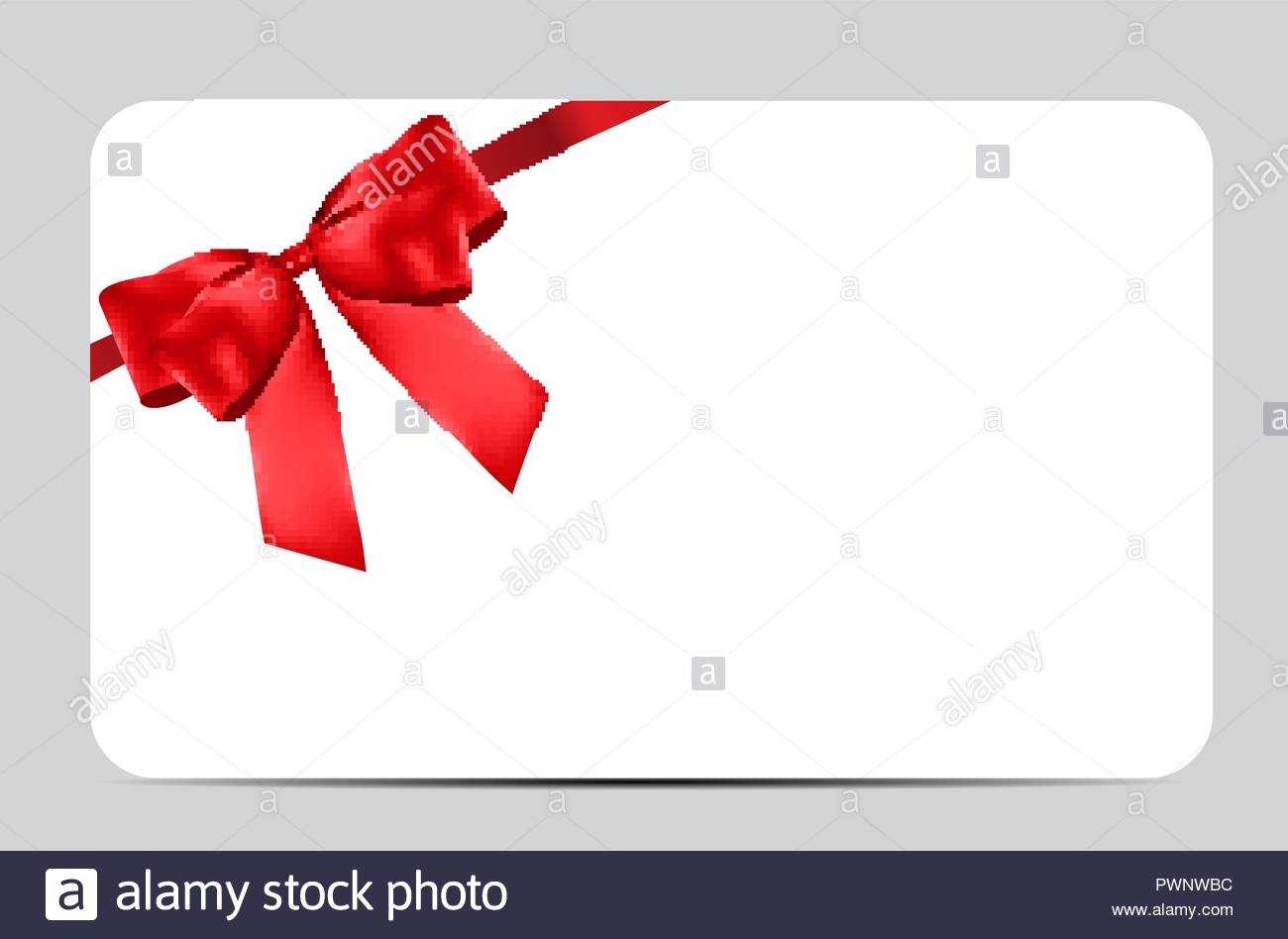 Blank Gift Card Template With Red Bow And Ribbon. Vector Intended For Present Card Template