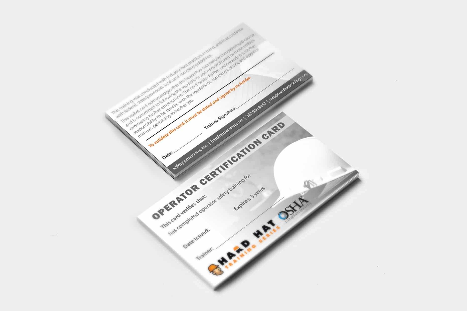 Blank Official Wallet Cards With Regard To Fall Protection Certification Template