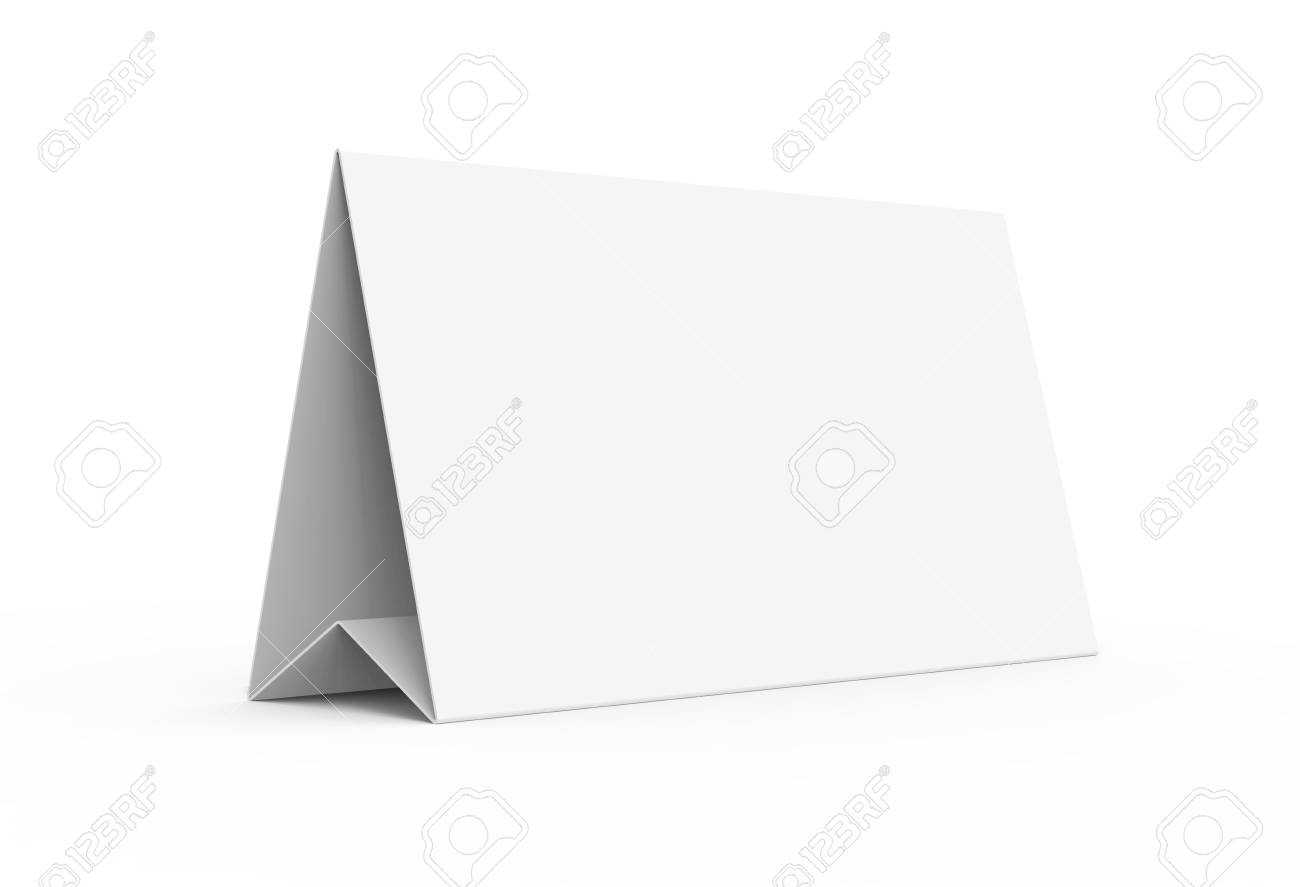 Blank Paper Tent Template, White Tent Card With Empty Space In.. Throughout Blank Tent Card Template