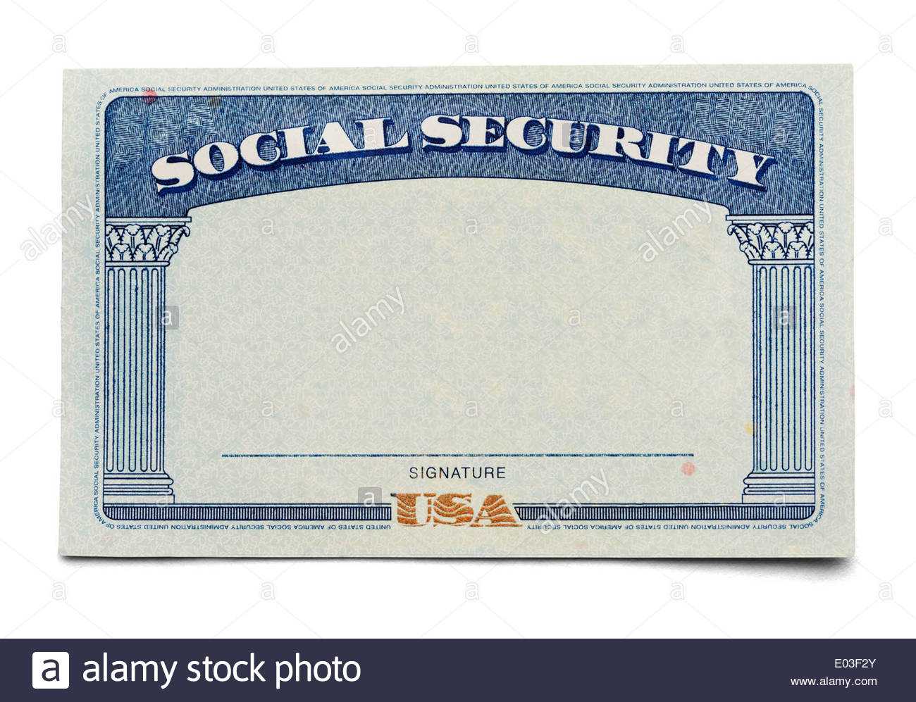 Blank Social Security Card Isolated On A White Background Pertaining To Ssn Card Template