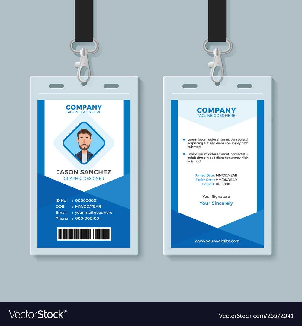 Blue Employee Identity Card Template Intended For Personal Identification Card Template