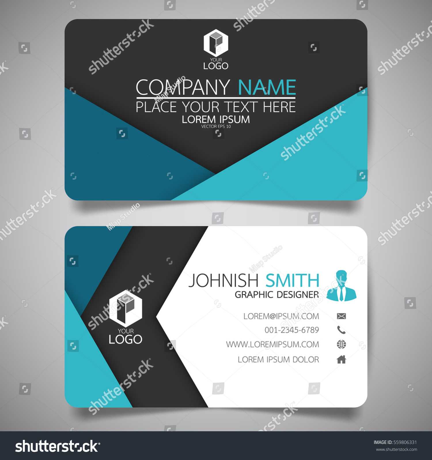 Blue Fold Modern Creative Business Card | Backgrounds With Fold Over Business Card Template