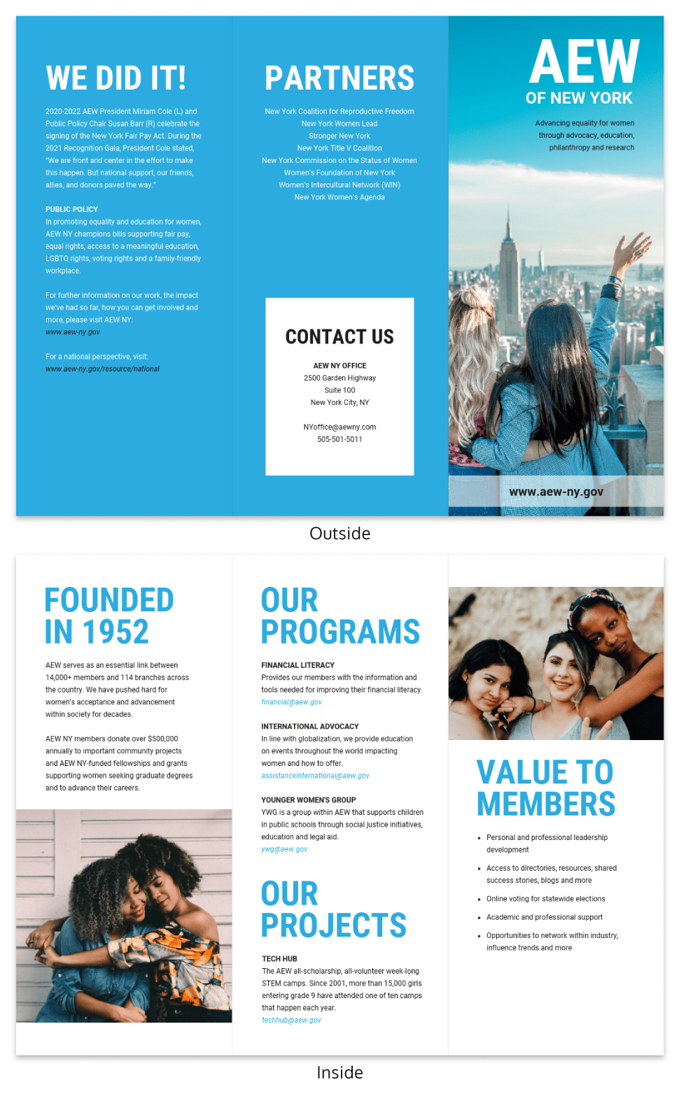 Blue Non Profit Tri Fold Brochure Template Intended For Membership Brochure Template