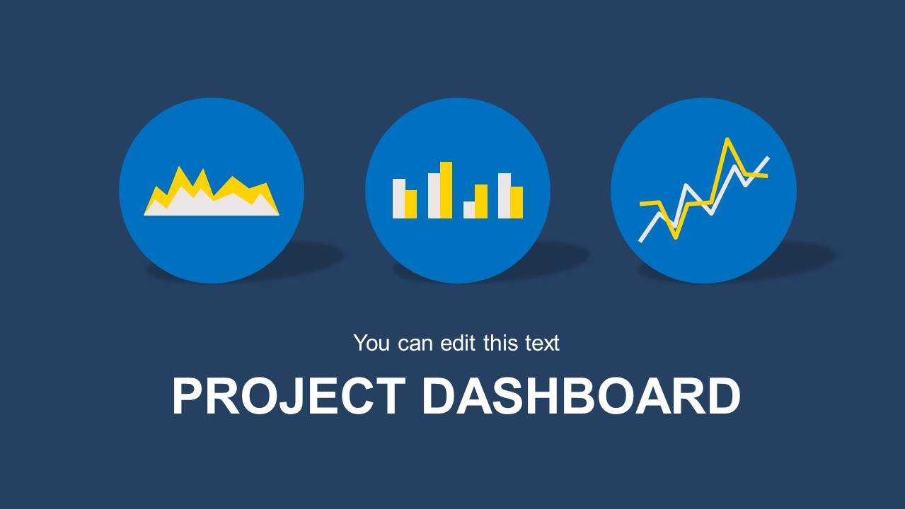 Blue Project Dashboard Powerpoint Template Regarding Project Dashboard Template Powerpoint Free
