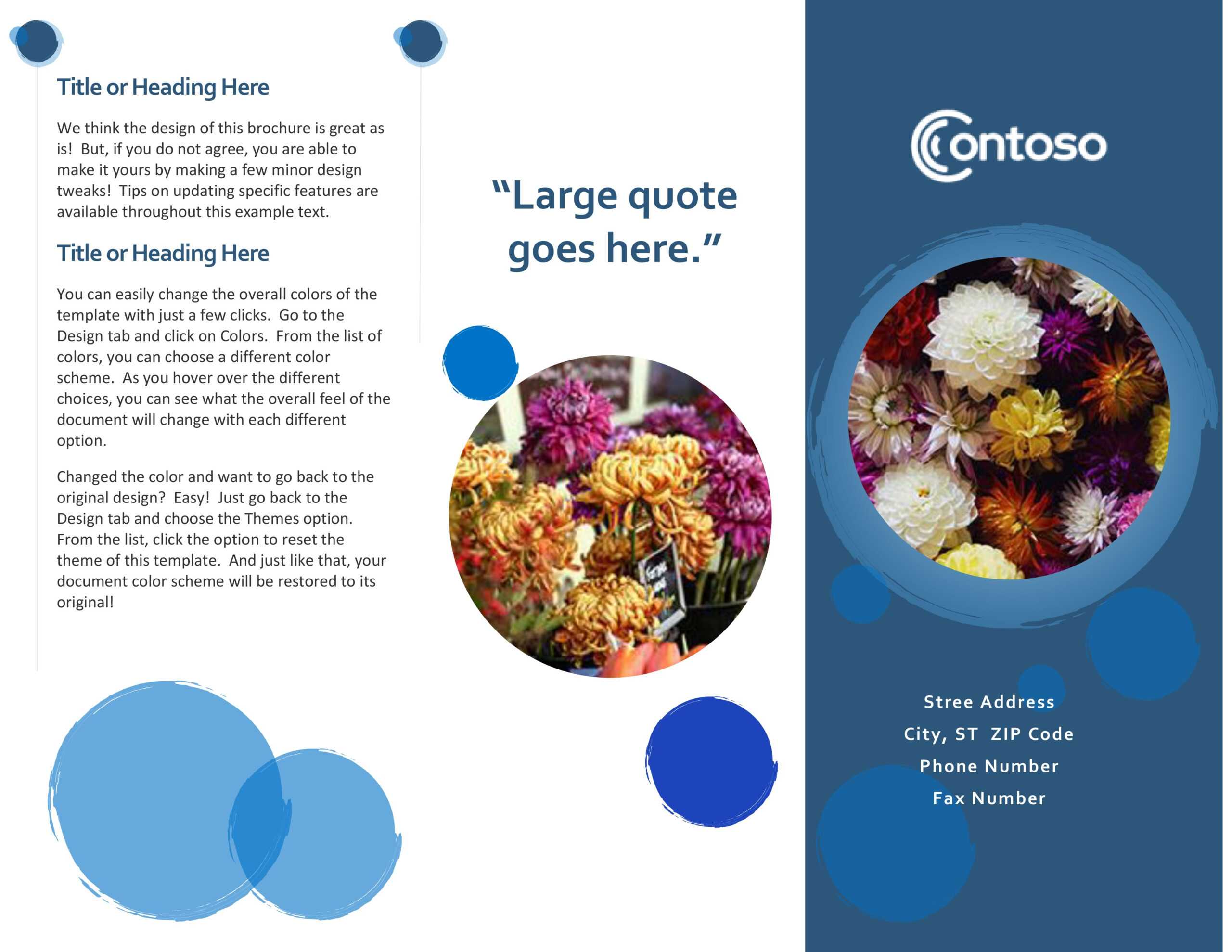 Blue Spheres Brochure Intended For Free Template For Brochure Microsoft Office
