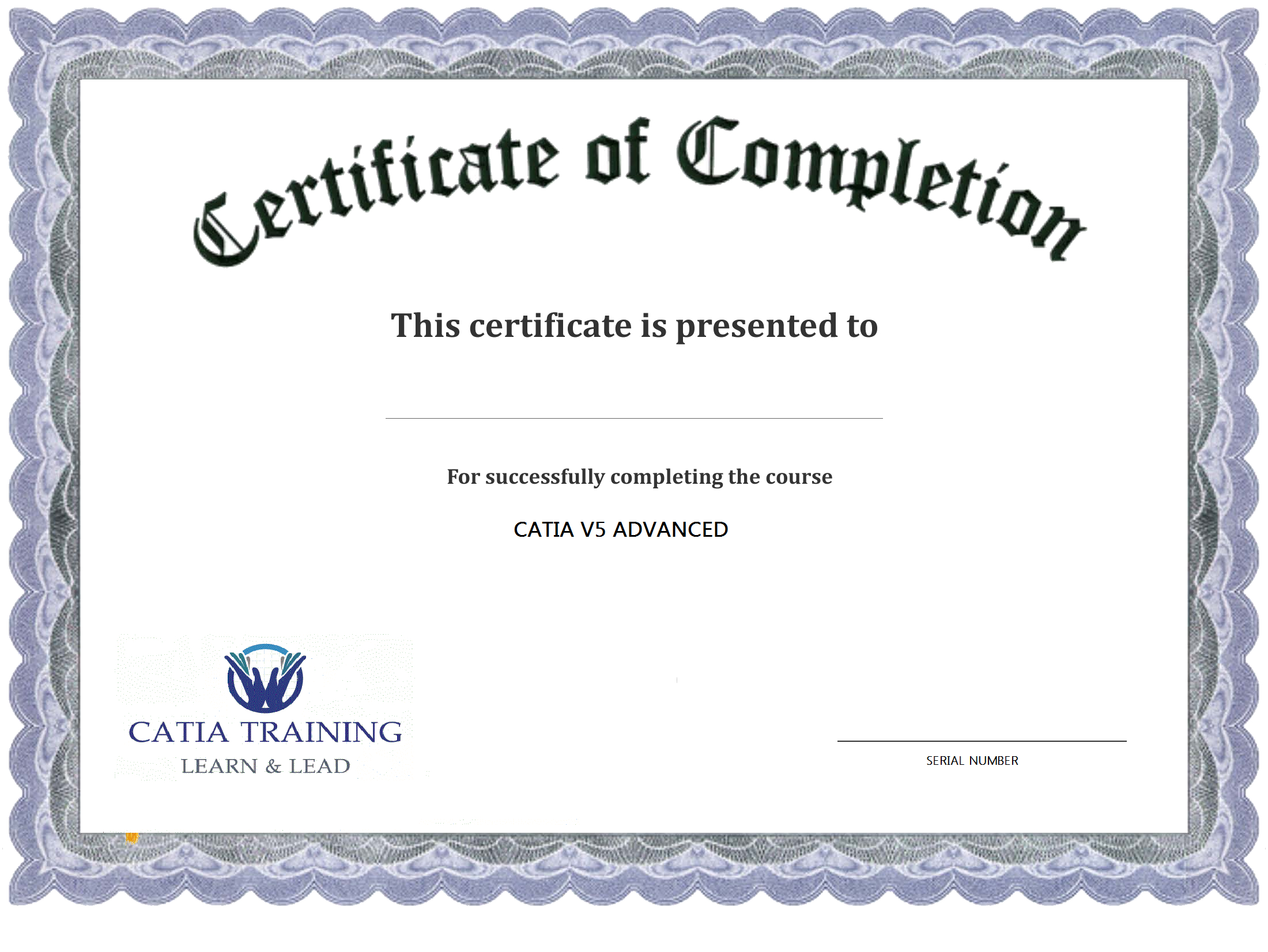 Bluish Pdf Formatted Certificate Of Completion Template Throughout Certificate Of Completion Word Template