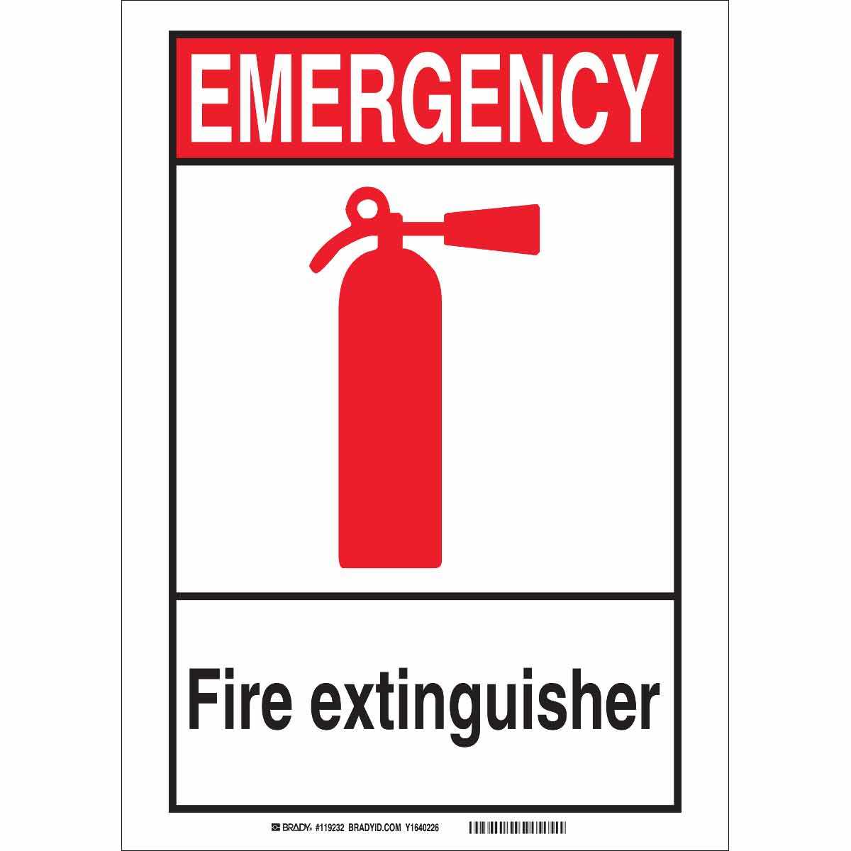 Brady Part: 119241 | Emergency Fire Extinguisher Sign Inside Fire Extinguisher Certificate Template