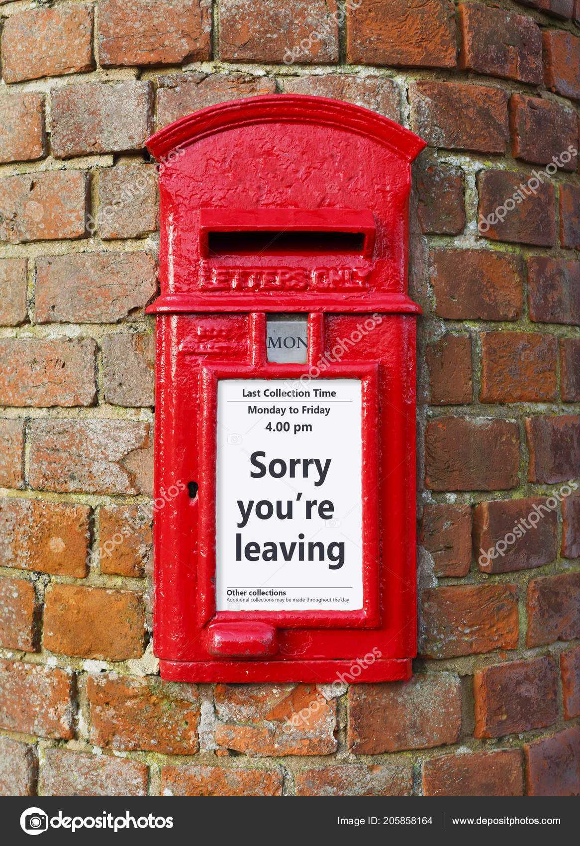 British Post Box Message Reads Sorry You Leaving Ideal Pertaining To Sorry You Re Leaving Card Template