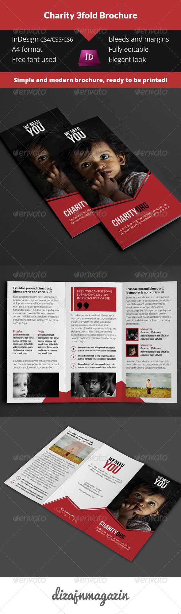Brochure And Kid Brochure Templates From Graphicriver Regarding Ngo Brochure Templates