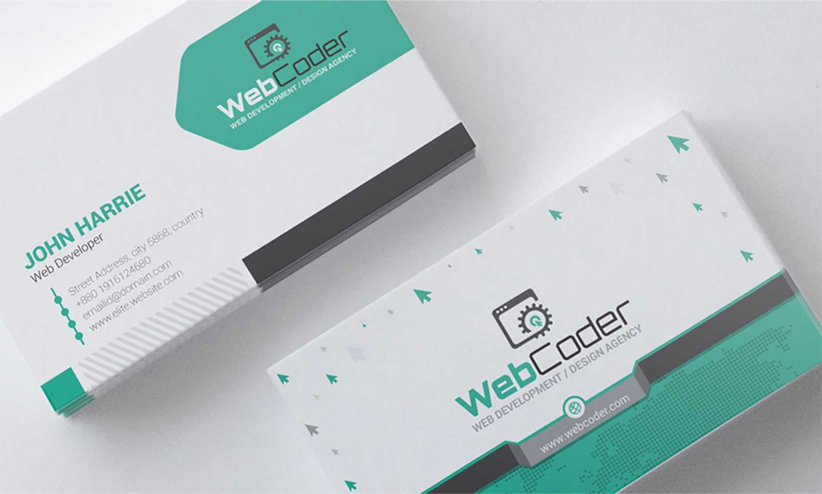 'business Card Design For Web Design And Developer' - Адаптивний Psd Шаблон  №66306 Intended For Web Design Business Cards Templates