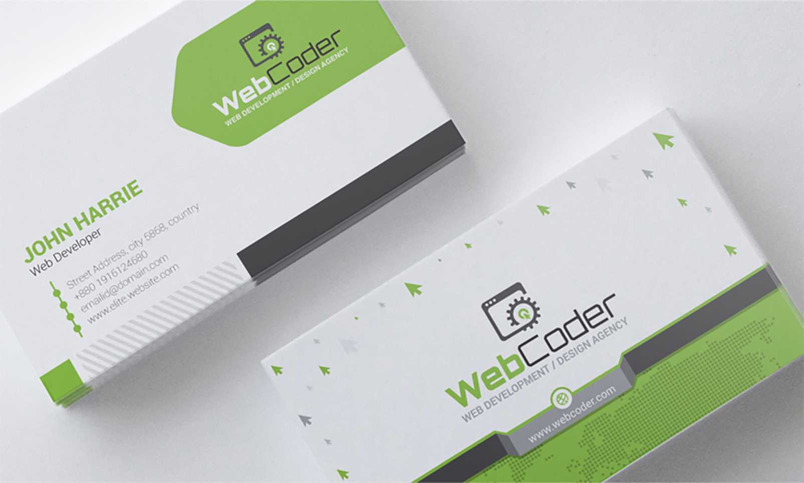 'business Card Design For Web Design And Developer' – Адаптивний Psd Шаблон  №66306 Within Psd Visiting Card Templates
