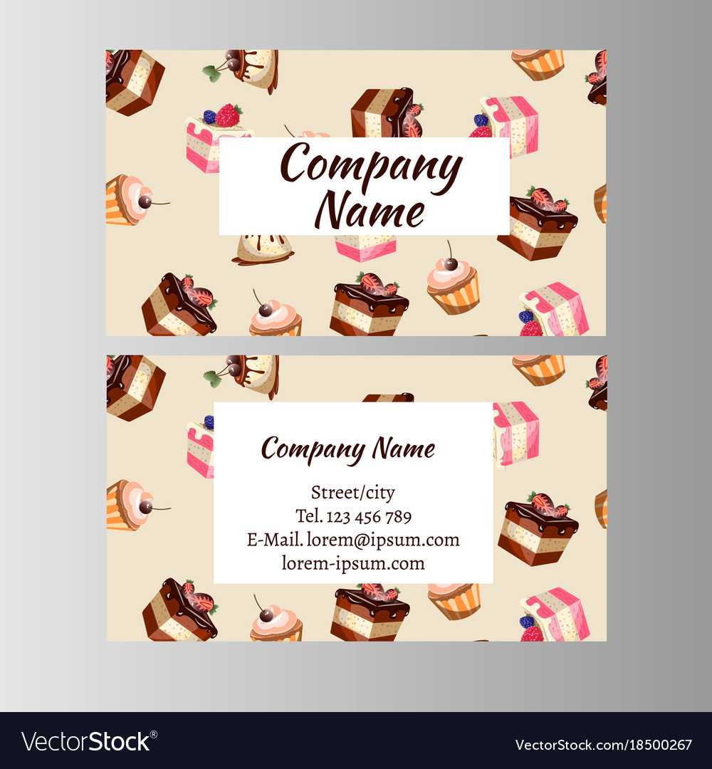 Business Card Design Template With Tasty Cakes Regarding Cake Business Cards Templates Free