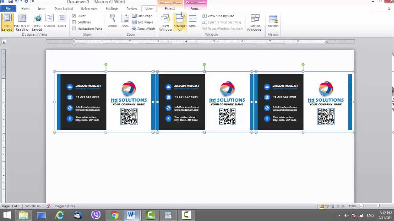 Business Card Template For Microsoft Word Regarding Ms Word Business Card Template