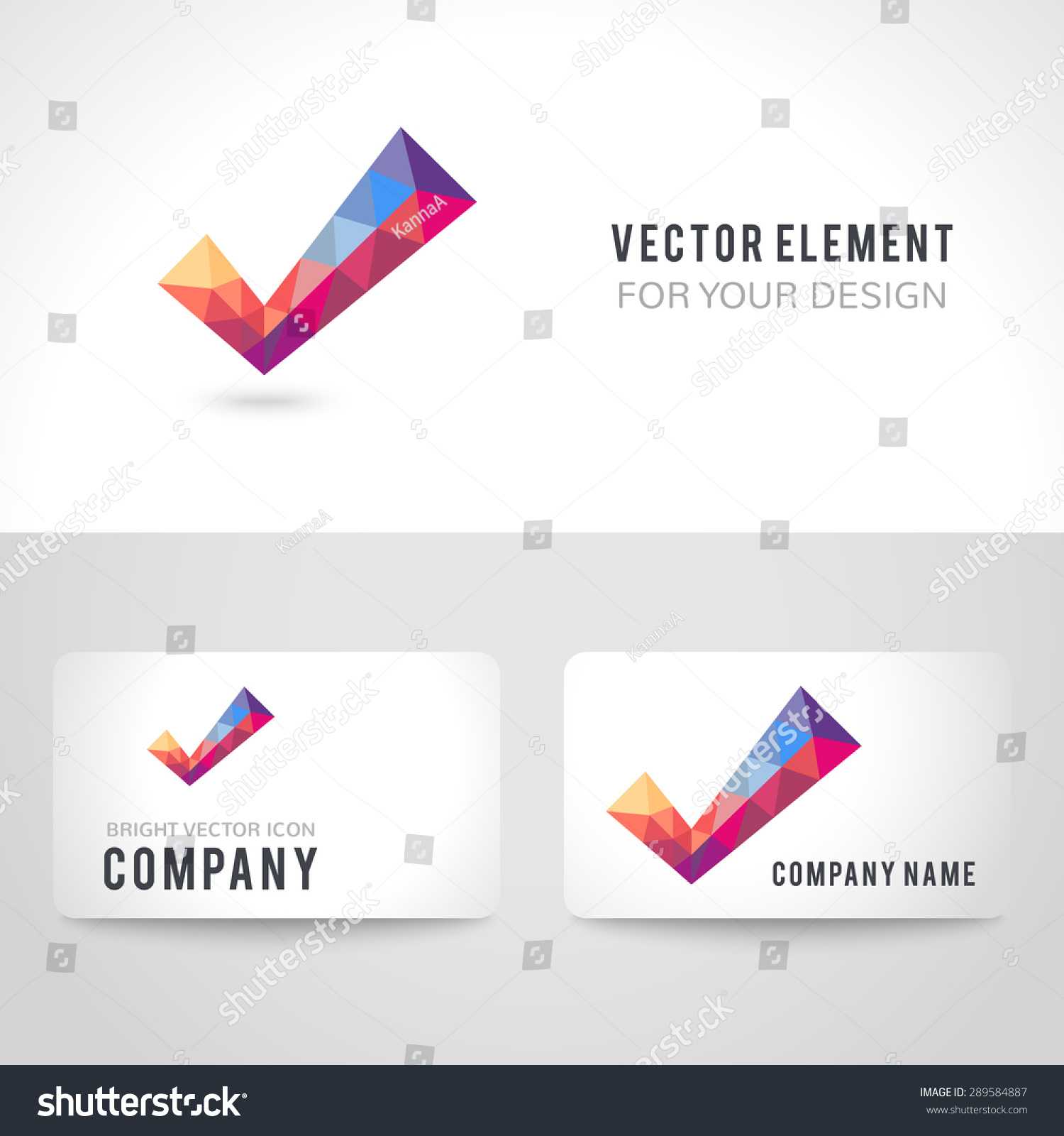 Business Card Template Set Vector Polygonal | Backgrounds For Acceptance Card Template